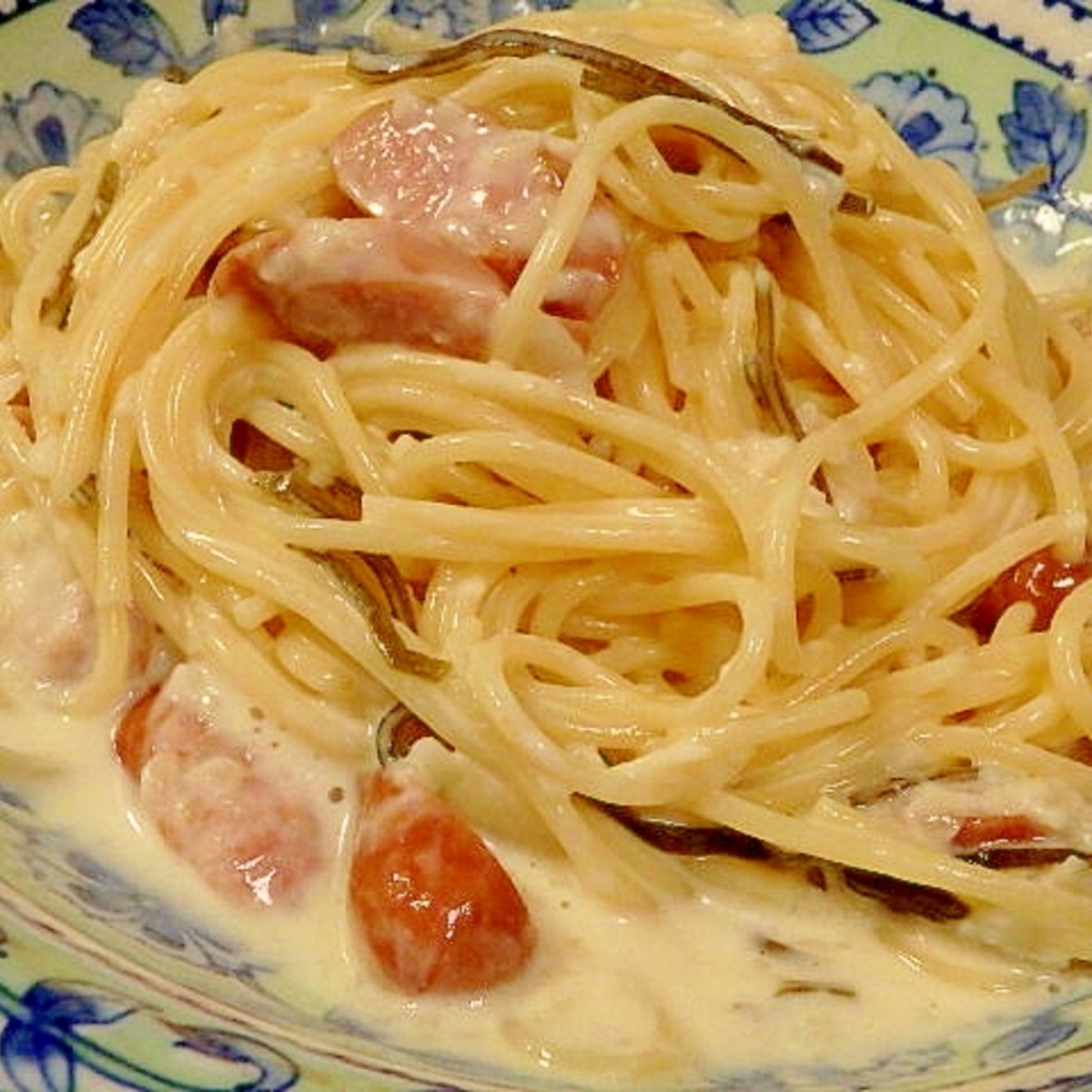 ウインナーと塩昆布のクリームパスタ レシピ 作り方 By めい 楽天レシピ